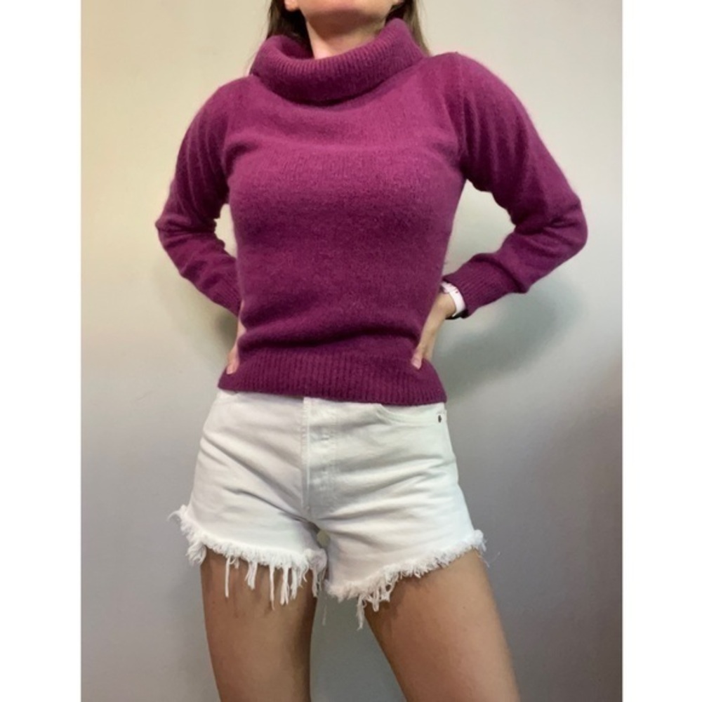 Vintage Silk Angora Lambswool Fuchsia Sweater